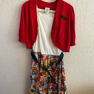 Disneyland Dress Shop size XL belted dress with sweater.